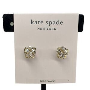 Kate Spade Something Sparkly Clear Gold Cubic Zirconia Butterfly Stud Earrings